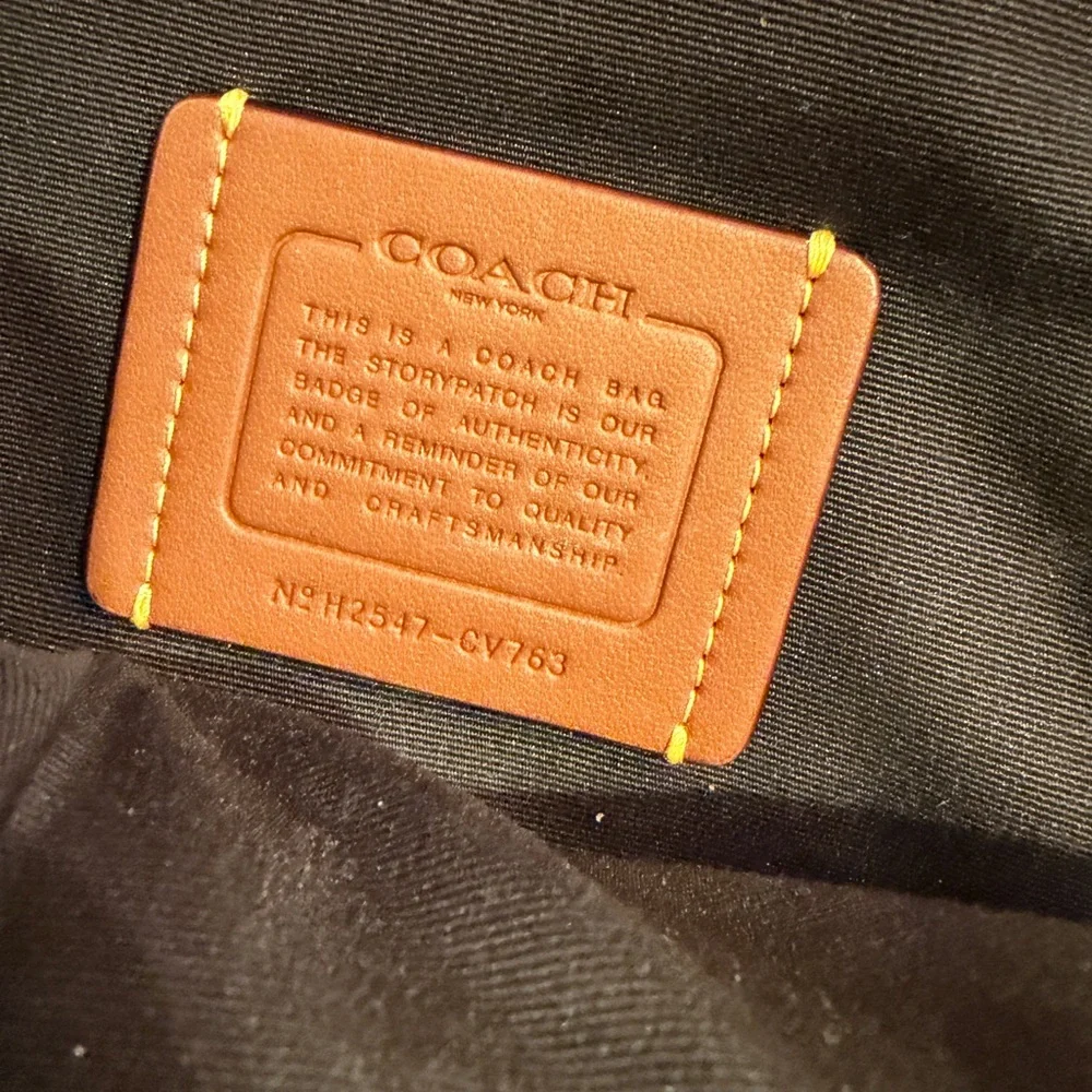 Coach CV763 racer sling pack in signature canvas Black Current unisex